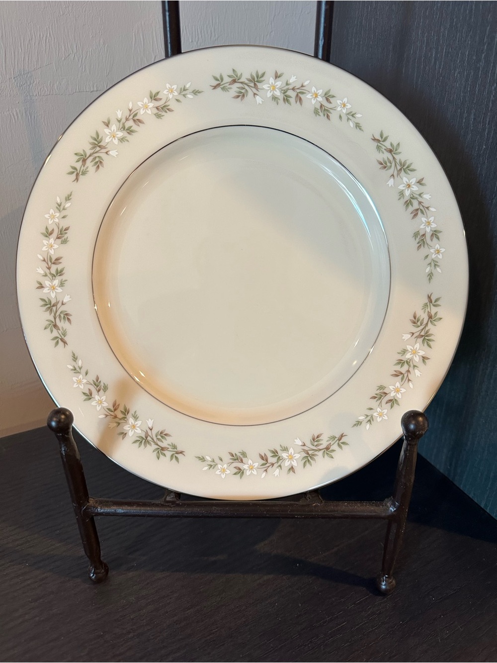 Lenox Brookdale Retired Cream Floral Rim 10.5” Dinner Plate Set of 9